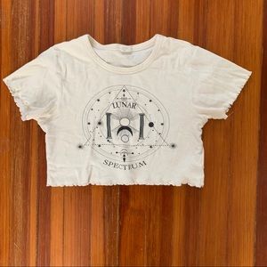 Urban Outfitters Cropped Cream Lunar Top